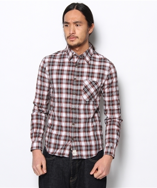 CASPER JOHN(キャスパージョン)の「【SANFORD】チェックシャツ(シャツ/ブラウス・メンズ・レッド/ブラウン/ブルー・LARGE/MEDIUM/SMALL)」の4枚目の写真