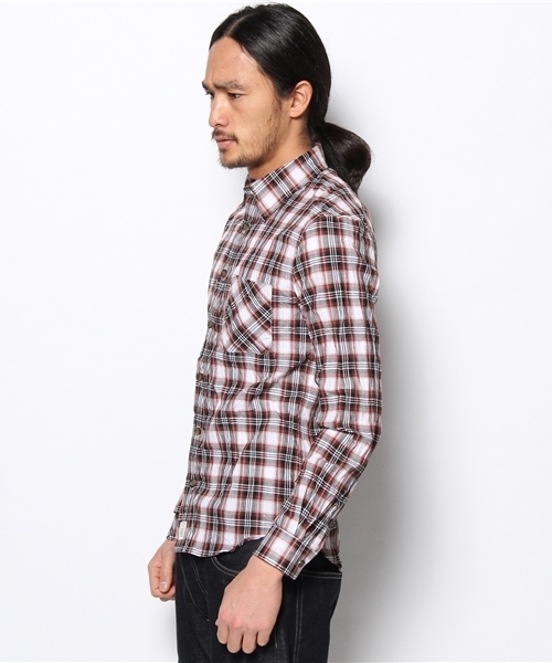 CASPER JOHN(キャスパージョン)の「【SANFORD】チェックシャツ(シャツ/ブラウス・メンズ・レッド/ブラウン/ブルー・LARGE/MEDIUM/SMALL)」の5枚目の写真