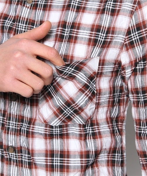 CASPER JOHN(キャスパージョン)の「【SANFORD】チェックシャツ(シャツ/ブラウス・メンズ・レッド/ブラウン/ブルー・LARGE/MEDIUM/SMALL)」の8枚目の写真