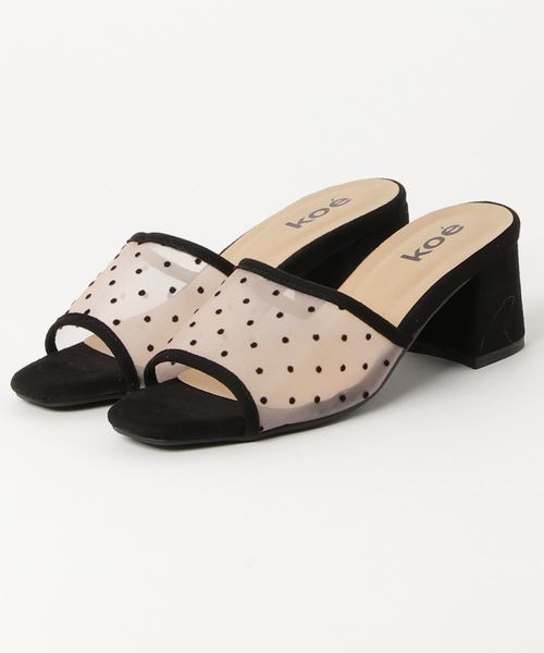 koe（コエ）の「ドットミュール（サンダル・レディース・ホワイト/ブラック・M/L/S）」の2枚目の写真