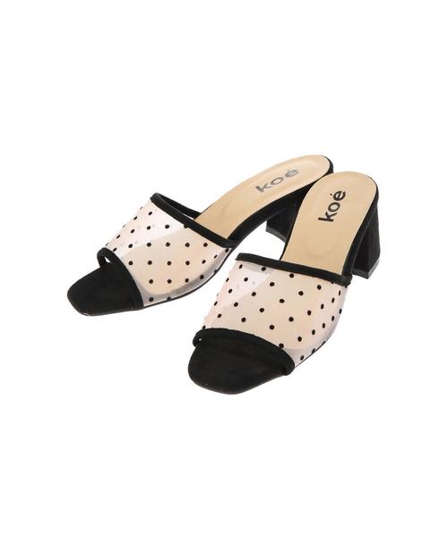 koe（コエ）の「ドットミュール（サンダル・レディース・ホワイト/ブラック・M/L/S）」の3枚目の写真