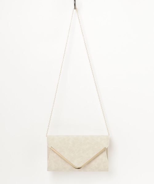 STYLEBLOCK（スタイルブロック）の「ゴールドプレートPUレザーレタークラッチバッグ（クラッチバッグ・レディース・ブラック/ベージュ/ワイン/ネイビー/グレー・FREE）」の4枚目の写真