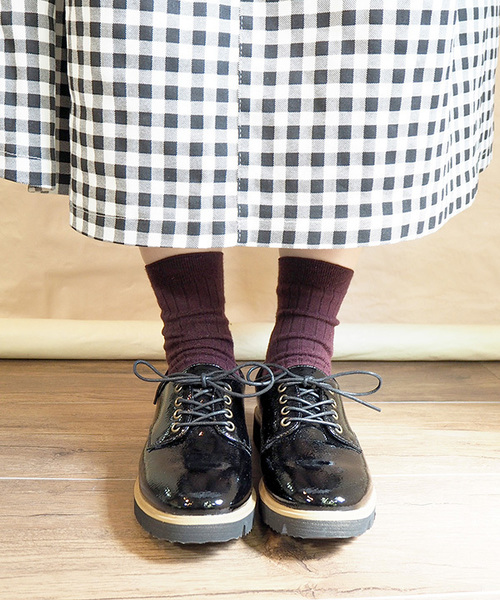 byあしながおじさん（バイアシナガオジサン）の「◆ byあしながおじさん ◆ レースアップシューズ　8710111（ドレスシューズ・レディース・ブラック/クリアブラック/ゴールド/グレー・M/L/LL/S）」の8枚目の写真