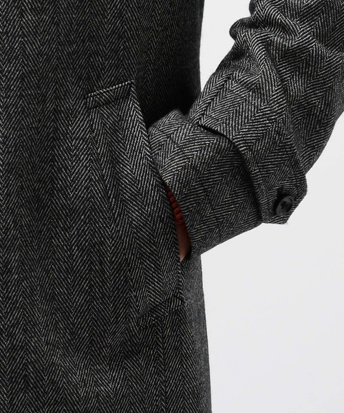 【MEN’S BIGI】へリンボン柄メルトンスタンドカラーブルゾンコート MEN'S BIGI（メンズビギ）の「ヘリンボーン柄メルトンスタンド