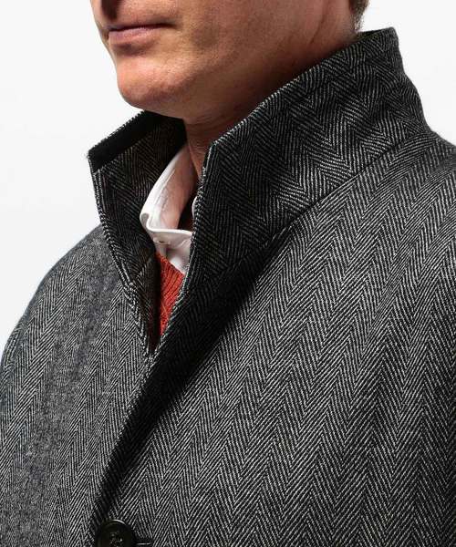 【MEN’S BIGI】へリンボン柄メルトンスタンドカラーブルゾンコート MEN'S BIGI（メンズビギ）の「ヘリンボーン柄メルトンスタンド