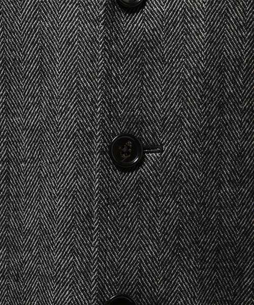 【MEN’S BIGI】へリンボン柄メルトンスタンドカラーブルゾンコート ヘリンボーンプリント スタンドカラーブルゾン＜ストレッチ