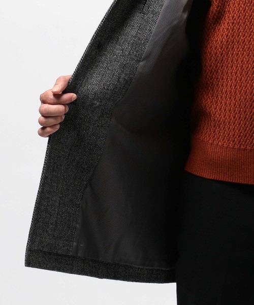 【MEN’S BIGI】へリンボン柄メルトンスタンドカラーブルゾンコート MEN'S BIGI（メンズビギ）の「ヘリンボーン柄メルトンスタンド