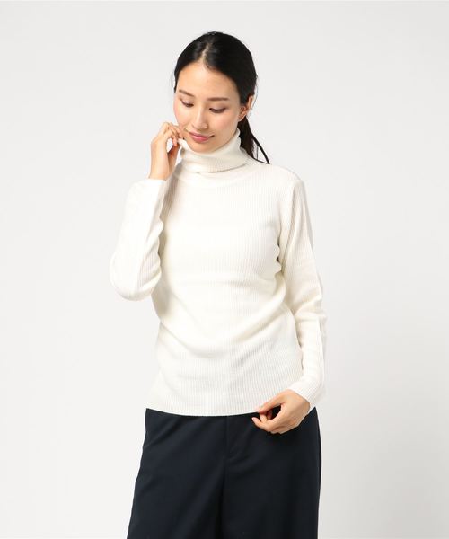 rps（アールピーエス）の「リブタートルニットプルオーバー（ニット/セーター・レディース・オフホワイト/ブラック/ダークグリーン/ブルー・M/L）」の10枚目の写真