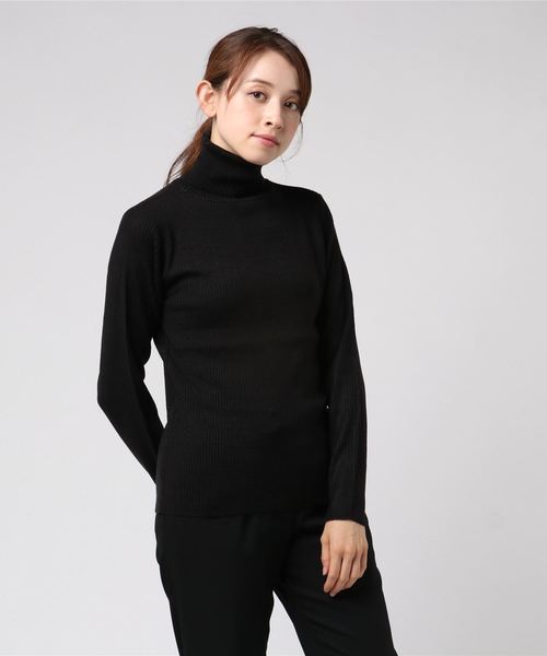 rps（アールピーエス）の「リブタートルニットプルオーバー（ニット/セーター・レディース・オフホワイト/ブラック/ダークグリーン/ブルー・M/L）」の9枚目の写真