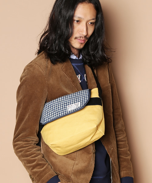 coen（コーエン）の「Harris Tweed（ハリスツイード） ミニショルダーバッグ2（ショルダーバッグ・メンズ・ライトブルー/コバルトブルー/レッド・FREE）」の2枚目の写真