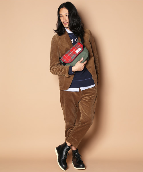 coen（コーエン）の「Harris Tweed（ハリスツイード） ミニショルダーバッグ2（ショルダーバッグ・メンズ・ライトブルー/コバルトブルー/レッド・FREE）」の13枚目の写真