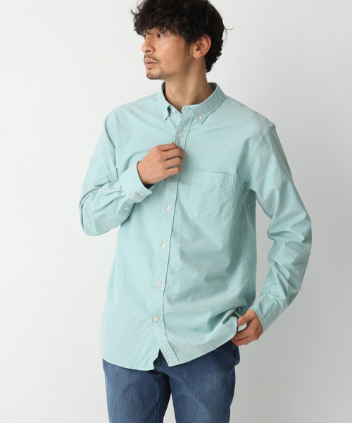 GLOBAL WORK（グローバルワーク）の「オックスフォードボタンダウンシャツ/813898（シャツ/ブラウス・メンズ・ホワイト/ライトブルー/ネイビー/ベージュ/グリーン系その他/コーラル・SMALL/MEDIUM/LARGE/X-LARGE）」の3枚目の写真