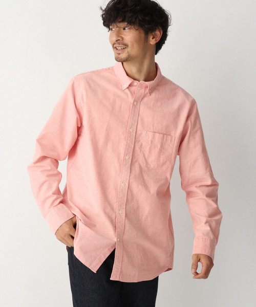 GLOBAL WORK（グローバルワーク）の「オックスフォードボタンダウンシャツ/813898（シャツ/ブラウス・メンズ・ホワイト/ライトブルー/ネイビー/ベージュ/グリーン系その他/コーラル・SMALL/MEDIUM/LARGE/X-LARGE）」の6枚目の写真