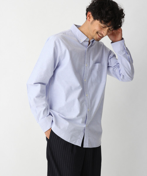 GLOBAL WORK（グローバルワーク）の「オックスフォードボタンダウンシャツ/813898（シャツ/ブラウス・メンズ・ホワイト/ライトブルー/ネイビー/ベージュ/グリーン系その他/コーラル・SMALL/MEDIUM/LARGE/X-LARGE）」の4枚目の写真