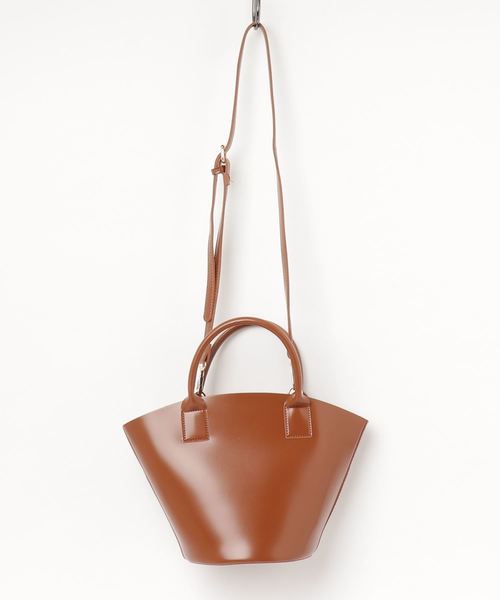 florist（フローリスト）の「【2way】チェックのワイドバケツ型ハンドバッグ/ショルダーバッグ（ハンドバッグ・レディース・ブラック/キャメル/ワイン・FREE）」の5枚目の写真