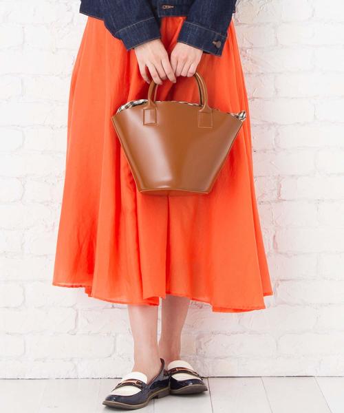 florist（フローリスト）の「【2way】チェックのワイドバケツ型ハンドバッグ/ショルダーバッグ（ハンドバッグ・レディース・ブラック/キャメル/ワイン・FREE）」の2枚目の写真