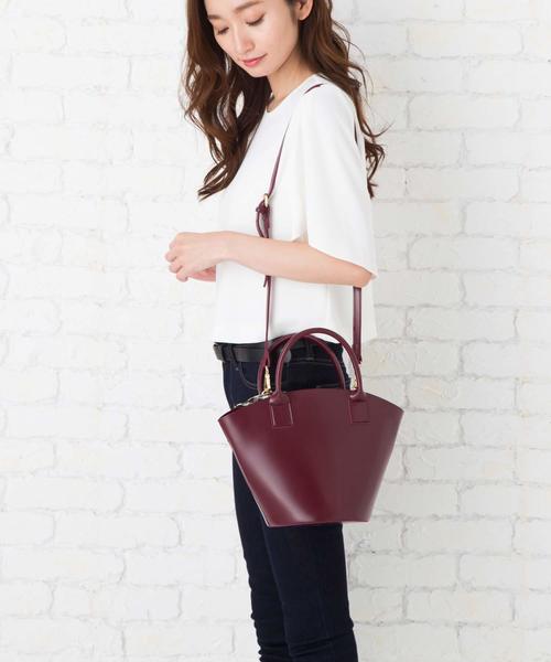 florist（フローリスト）の「【2way】チェックのワイドバケツ型ハンドバッグ/ショルダーバッグ（ハンドバッグ・レディース・ブラック/キャメル/ワイン・FREE）」の3枚目の写真