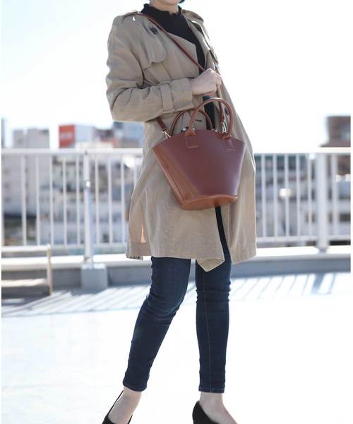 florist（フローリスト）の「【2way】チェックのワイドバケツ型ハンドバッグ/ショルダーバッグ（ハンドバッグ・レディース・ブラック/キャメル/ワイン・FREE）」の12枚目の写真