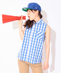 BEAMS BOY | ◆BEAMS BOY / ギンガム Aライン ノースリーブ シャツ(シャツ/ブラウス)