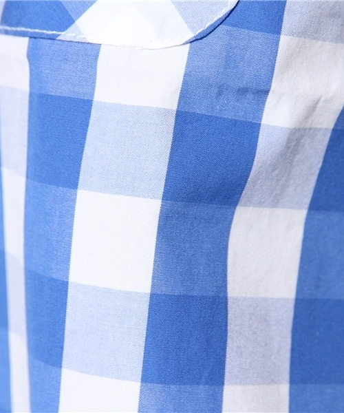 BEAMS BOY（ビームスボーイ）の「BEAMS BOY / ギンガム Aライン ノースリーブ シャツ（シャツ/ブラウス・レディース・ブルー/ネイビー・ONE SIZE）」の7枚目の写真