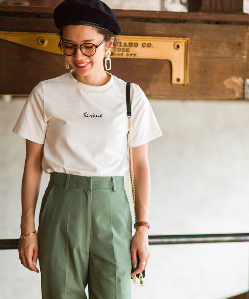 &. NOSTALGIA（アンドドットノスタルジア）の「刺繍ロゴTシャツ（Tシャツ/カットソー・レディース・オフホワイト/グリーン系その他/ピンク系その他・FREE）」の11枚目の写真