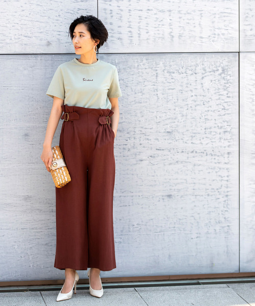 &. NOSTALGIA（アンドドットノスタルジア）の「刺繍ロゴTシャツ（Tシャツ/カットソー・レディース・オフホワイト/グリーン系その他/ピンク系その他・FREE）」の6枚目の写真