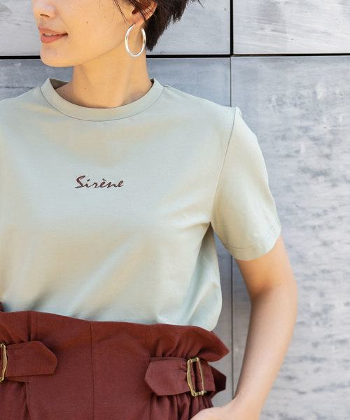 &. NOSTALGIA（アンドドットノスタルジア）の「刺繍ロゴTシャツ（Tシャツ/カットソー・レディース・オフホワイト/グリーン系その他/ピンク系その他・FREE）」の7枚目の写真