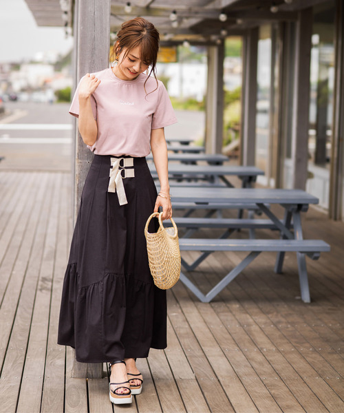 &. NOSTALGIA（アンドドットノスタルジア）の「刺繍ロゴTシャツ（Tシャツ/カットソー・レディース・オフホワイト/グリーン系その他/ピンク系その他・FREE）」の8枚目の写真