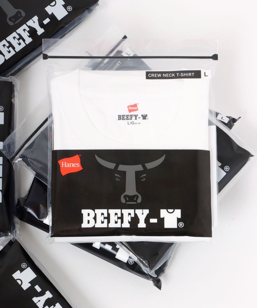 HANES（ヘインズ）の「Hanes/へインズ BEEFY/ビーフィー 無地 クルーネック 半袖Tシャツ/パックT（Tシャツ/カットソー・メンズ・ホワイト/ブラック/グレー/ネイビー・S/M/L/XL）」の2枚目の写真