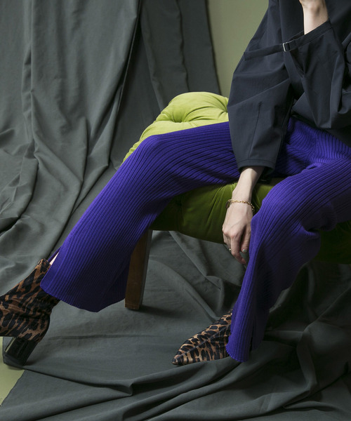 MAISON SPECIAL（メゾンスペシャル）の「ウォッシャブルウールリブパンツ【MAISON SPECIAL/メゾンスペシャル】■セットアップ対応■（その他パンツ・レディース・グレイッシュベージュ/パープル/ダークブラウン・FREE）」の13枚目の写真