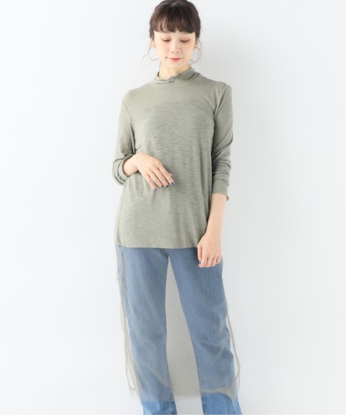 JOURNAL STANDARD relume(ジャーナルスタンダード レリューム)の「チュールレイヤードワンピース(ワンピース・レディース・ブラック/カーキ・FREE)」の2枚目の写真