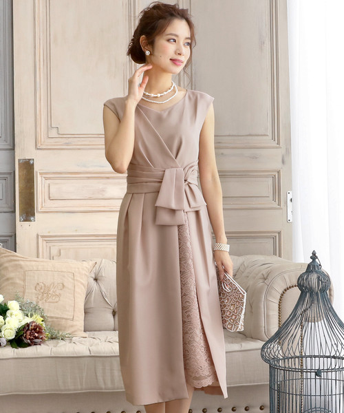 PourVous(プールヴー)の「Iライン シルエットワンピースドレス 大きいサイズ ノースリーブ&ミモレ丈 結婚式 フォーマル オケージョンドレス お呼ばれ 二次会 成人式 (ドレス・レディース・ネイビー/ピンク/グリーン・M/L/XL/S/XXL/4L)」の8枚目の写真