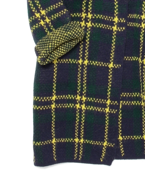 Ray BEAMS（レイビームス）の「Ray BEAMS / チェック ノーカラー  ニットコート（ノーカラージャケット・レディース・オフホワイト/ネイビー・ONE SIZE）」の18枚目の写真