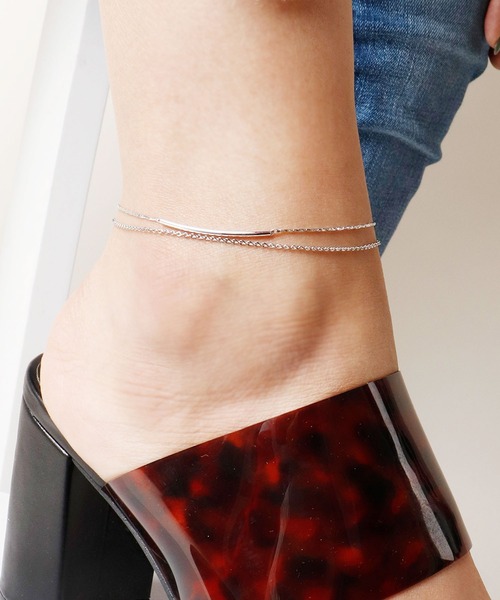Ree&Mee（リーアンドミー）の「Ree＆Mee アンクレット チェーンアクセ シンプル デザイン アジャスター調節付き（アンクレット・レディース・B/A/D/C/F/E・FREE）」の4枚目の写真
