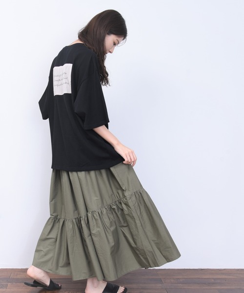 ap retro（アプレトロ）の「アシメティアードロングスカート【ZOZO限定アイテム】（スカート・レディース・ブラック/ベージュ/カーキ/モカ/ダークグリーン・FREE）」の5枚目の写真