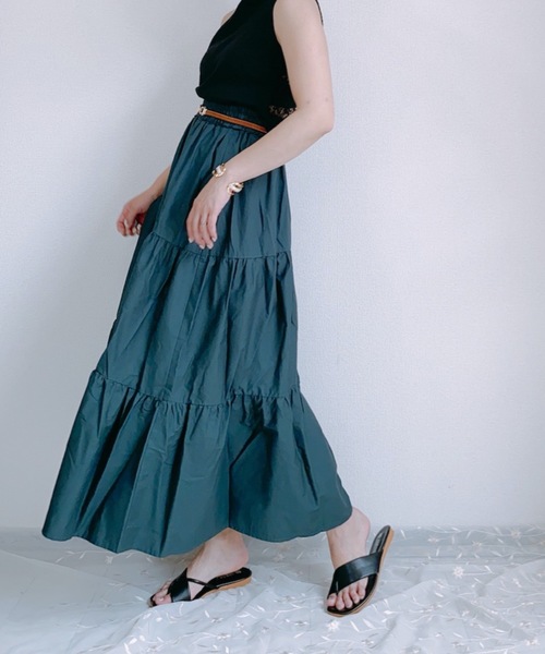 ap retro（アプレトロ）の「アシメティアードロングスカート【ZOZO限定アイテム】（スカート・レディース・ブラック/ベージュ/カーキ/モカ/ダークグリーン・FREE）」の21枚目の写真