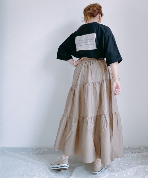 ap retro（アプレトロ）の「アシメティアードロングスカート【ZOZO限定アイテム】（スカート・レディース・ブラック/ベージュ/カーキ/モカ/ダークグリーン・FREE）」の17枚目の写真