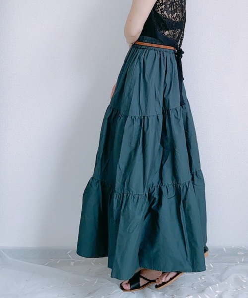 ap retro（アプレトロ）の「アシメティアードロングスカート【ZOZO限定アイテム】（スカート・レディース・ブラック/ベージュ/カーキ/モカ/ダークグリーン・FREE）」の22枚目の写真