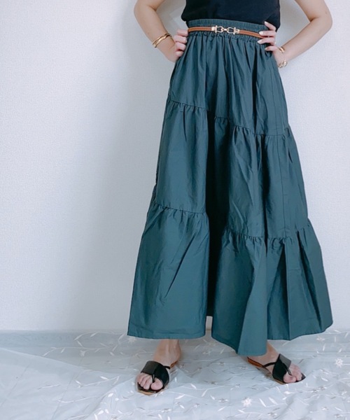 ap retro（アプレトロ）の「アシメティアードロングスカート【ZOZO限定アイテム】（スカート・レディース・ブラック/ベージュ/カーキ/モカ/ダークグリーン・FREE）」の18枚目の写真