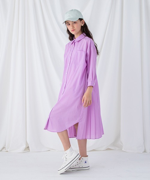 セール バックプリーツ切り替え長袖シャツワンピース ワンピース Lycee Mine リセマイン のファッション通販 Zozotown