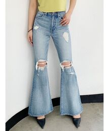 GYDA | KNEEダメージベルボトムデニムパンツ(デニムパンツ)