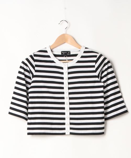 agnes b.（アニエスベー）の「JS92 CARDIGAN ボーダーカーディガン  