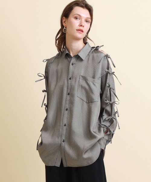 mintdesigns ミントデザインズ PATTERN PRINT CROPPED SHIRT