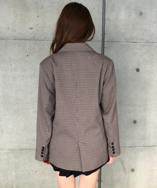 ENVYM（アンビー）の「チェックＪＫ（テーラードジャケット・レディース・ベージュ/グレー・FREE）」の5枚目の写真
