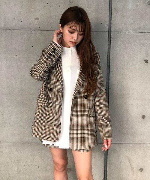 ENVYM（アンビー）の「チェックＪＫ（テーラードジャケット・レディース・ベージュ/グレー・FREE）」の12枚目の写真