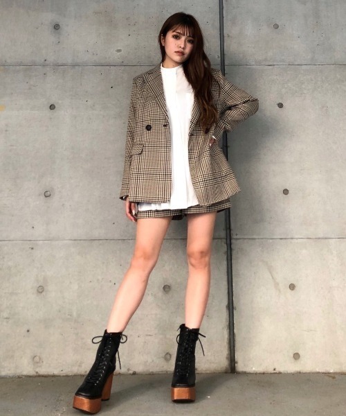 ENVYM（アンビー）の「チェックＪＫ（テーラードジャケット・レディース・ベージュ/グレー・FREE）」の15枚目の写真