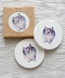 Jubilee（ジュビリー）の「珪藻土コースター 同柄 2枚セット キャット（キッチンツール・キッズ）」