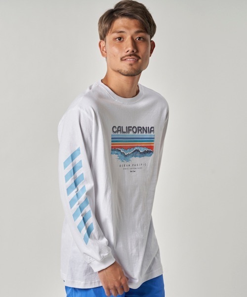 Ocean Pacific(オーシャンパシフィック)の「【OP/オーピー】プリントロングTシャツ / ユニセックス 長袖 サーフカジュアル(Tシャツ/カットソー・メンズ・ホワイト/ネイビー・MEDIUM/LARGE/X-LARGE)」の17枚目の写真