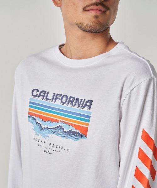 Ocean Pacific(オーシャンパシフィック)の「【OP/オーピー】プリントロングTシャツ / ユニセックス 長袖 サーフカジュアル(Tシャツ/カットソー・メンズ・ホワイト/ネイビー・MEDIUM/LARGE/X-LARGE)」の14枚目の写真