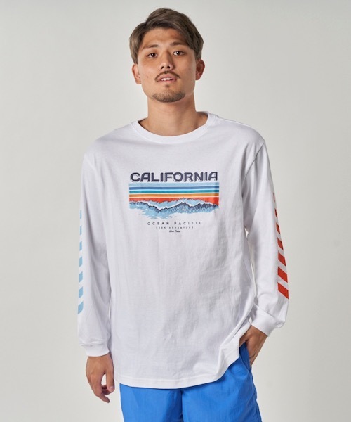 Ocean Pacific(オーシャンパシフィック)の「【OP/オーピー】プリントロングTシャツ / ユニセックス 長袖 サーフカジュアル(Tシャツ/カットソー・メンズ・ホワイト/ネイビー・MEDIUM/LARGE/X-LARGE)」の13枚目の写真